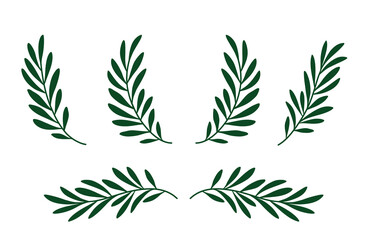 Olive wreath, branches with leaves decorations