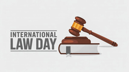 International law day gavel and books symbolizing justice and legal systems worldwide