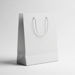 White shopping bag isolated on white background