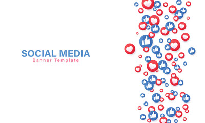 Social Media Banner Template with Engagement Icons and Bold Typography