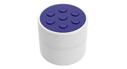 Isolated Bluetooth Speaker Audio Tech Wireless Portable Device Blue Buttons 3D Rendering