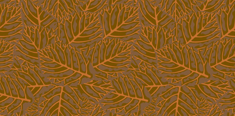 Seamless pattern laid out autumn leaves.