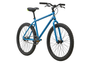 Isolated turquoise bicycle on a neutral backdrop, showing a modern bike for recreation