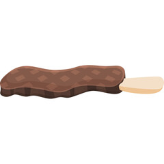 Stylized Cartoon Brown Bread Roll With Flat Pale Round Bread On White Background Vector Illustration