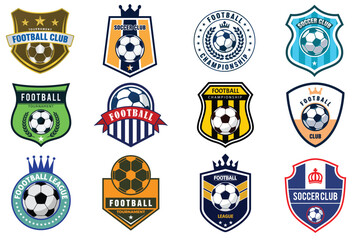 Professional Football Soccer Club Badge Logo Set Collection