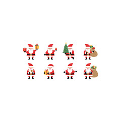 Collection of Cute Santa Claus Characters for Christmas Celebrations.