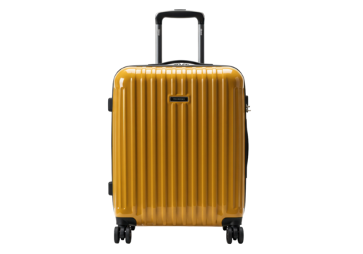 Isolated suitcase with pull handle for travel, vacations, business trips, or storage needs