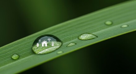 Smart Home Tech Reflected in Nature Water Droplet Technology Growth