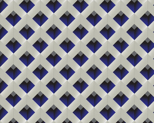 An abstract geometric seamless pattern vector featuring an urban building's metal lattice wall texture with glass and square window design