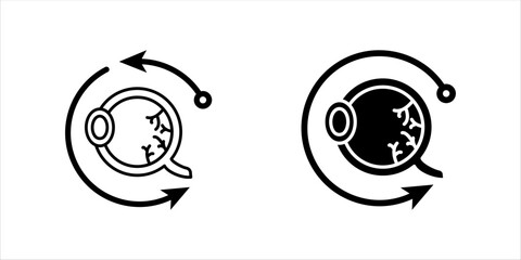  Human Big red blood eye ball sign icon set . vector illustration, pictogram isolated on white background. color editable