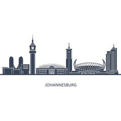 Obraz premium Johannesburg Skyline Silhouette Modern Architecture Cityscape.