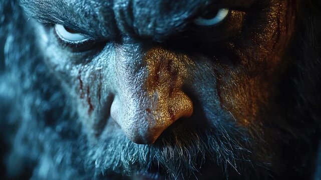 Portrait of a bearded man, a unique and distinctive feature