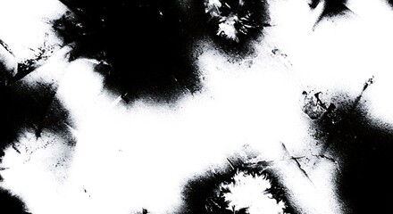 Abstract black and white ink blot texture for backgrounds or designs