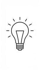 Line Art Lightbulb Idea Illumination Graphic
