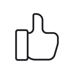 Obraz premium Social Media Thumbs Up Like Hand Outline Icon