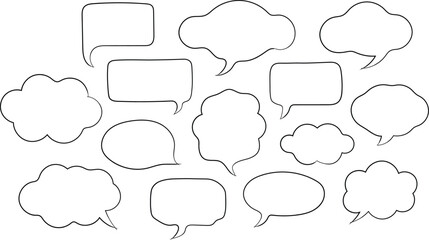 Obraz premium Collection of diverse speech bubbles in various shapes and sizes for design