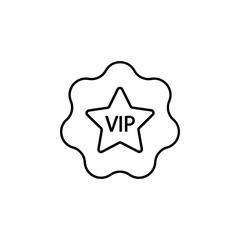 Vip line icon. Very important person star sign. Member club privilege symbol. Quality design element. Editable stroke. Linear style vip star icon. Vector