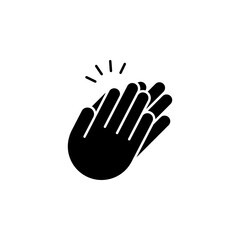 Obraz premium black clapping hand icon, vector illustration isolated on white background