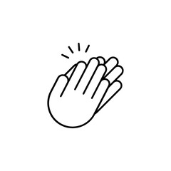 Hands clap symbol. Hand clapping line icons. Applaud and acclamation sign. Simple flat icon of praise and cheering graphic design resource and illustration.