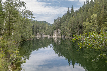 Hiking around Erlaufstausee, a dammed reservoir at 779.4 m ASL, located between the Ybstal Alps...