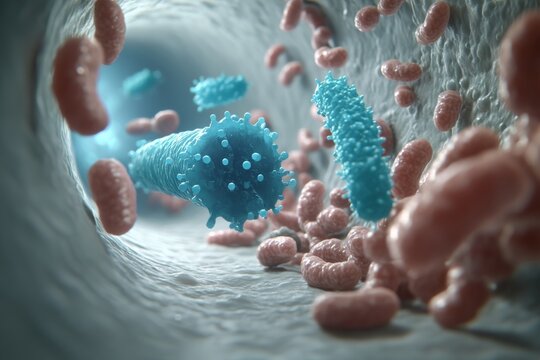 selective focus scientific image of pinworms magnified