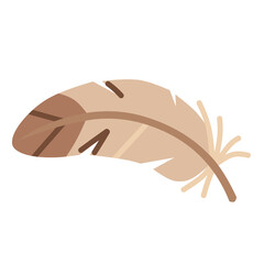 Feather in Flat Cute Style for Writing and Boho Design Projects