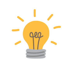 Light Bulb in Cute Flat Style for Creative Idea and Inspiration
