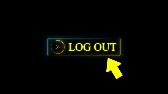 Neon line mouse cursor animation pointing towards log out button on transparent background. Up and down arrow moving on business arrow text dollar. Log out Button, Finger ... See More