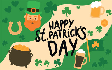 st. patrick 's day. flat vector illustration