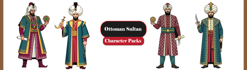 Ottoman Sultan Character Collection – Regal Figure & Courtly Dagger