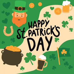 st. patrick 's day. flat vector illustration
