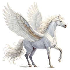 a majestic white pegasus with outstretched wings