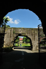 Walkway inside Fort Santiago at Intramuros, an old city in Manila, Philippines. 