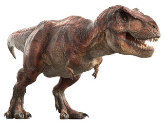 Tyrannosaurus Rex Dinosaur on a Transparent Background T-Rex Jurassic Giant Predator Carnivore Ancient Creature Prehistoric Reptile Wild Paleontology Fierce Beast
