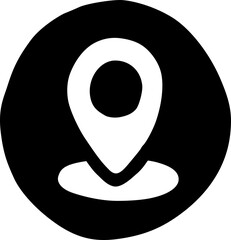 map icon maps flat button circle round doodle location gps address vector