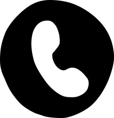 Call button Icon Phone Round Flat Vector Doodle