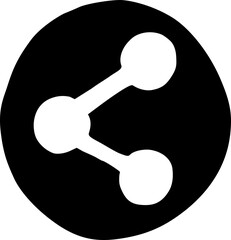 link share button atom network molecule icon doodle flat