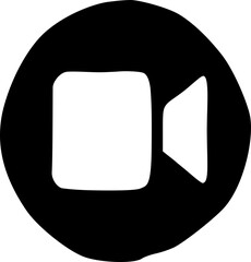 Video camera icon button black circle flat doodle