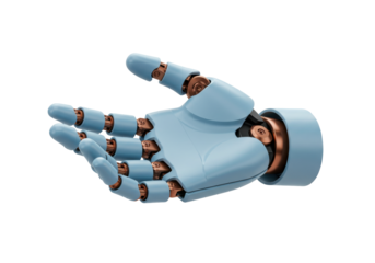 Isolated robotic hand artificial intelligence concept, robotic arm prototype, mechanical limb