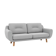 Fototapeta premium 3d Light Gray Sofa isolated on transparent background