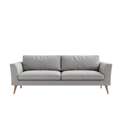3d Light Gray Sofa isolated on transparent background