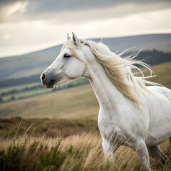 majestic white horse portrait