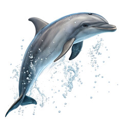 realistic 3d rendering of a dolphin isolated on white background