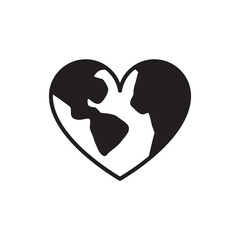 Fototapeta premium Solid Heart and Cracked Earth Globe Icon