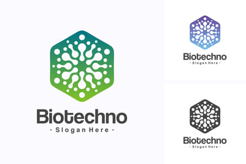 Abstract geometric molecule icon vector. Science logo, dotted concept.