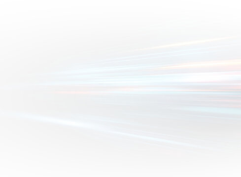 Futuristic neon trails on a dark city road form glowing light streaks, creating a dynamic sense of motion. Blue beams highlight the speed of modern transport. Perfect for abstract tech design