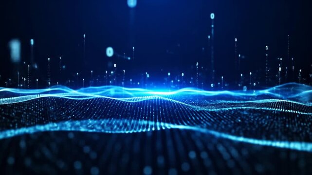 Abstract Digital Waveform with Binary Code
