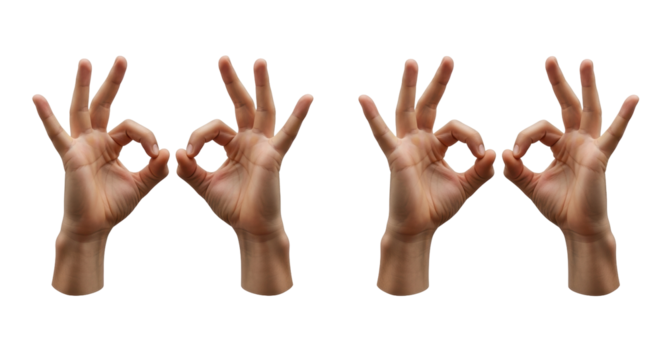 Isolated gesture with the hands, okay sign, human body part, Caucasian ethnicity, hand sign