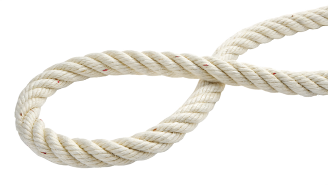 Twisting Tales of the White Rope cut out isolated on PNG. AI GENERATED.