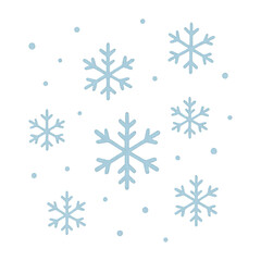 Fototapeta premium PNG Blue snowflakes on white background.